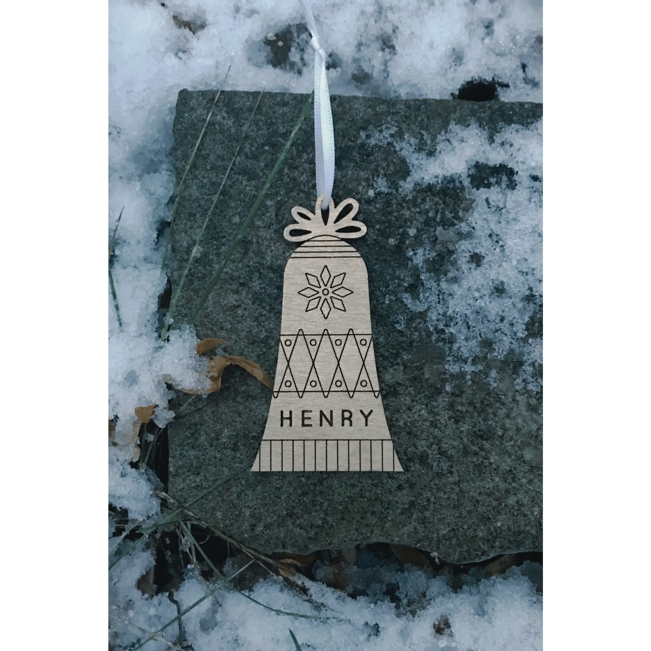 Bell-Shaped Christmas Ornament with Custom Name