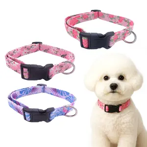 Designer Dog Collar in Vibrant Floral Prints, Adjustable with a Secure Quick-Release Buckle. The Perfect Statement Piece for Stylish Pups. Harnesses dogaccessories cataccessories