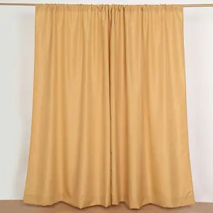 2 Pack 5ftx8ft Gold Polyester Backdrop Drape Curtains With Rod Pockets, Event Divider Panels 130GSM