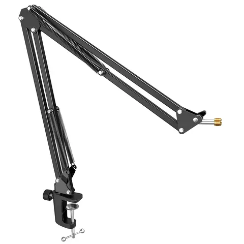 FIFINE CS1 Microphone Suspension Boom Scissor Arm Stand - 13 in, Heavy Duty Clamp, 3/8"-to-5/8" Adapter for Content Creators, Gaming Enthusiasts, Home Office Recording