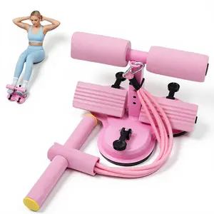 Sit Up Bar Portable Adjustable Sit Up Floor Holder with 3 Strong Suction Cups and 1 Resistance Band Situp Bar Assistance Device for Ab Workouts Sit-Ups & Core Exercises Home Office Gym