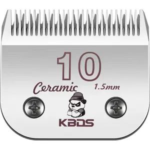 Detachable Ceramic Pet Clipper Blades, Size-10 Blade Compatible with Most Andis, Oster, Wahl A5 Clippers, Made of Ceramic and Carbon Steel, 1/16'' Inch 1.5mm Cut Length