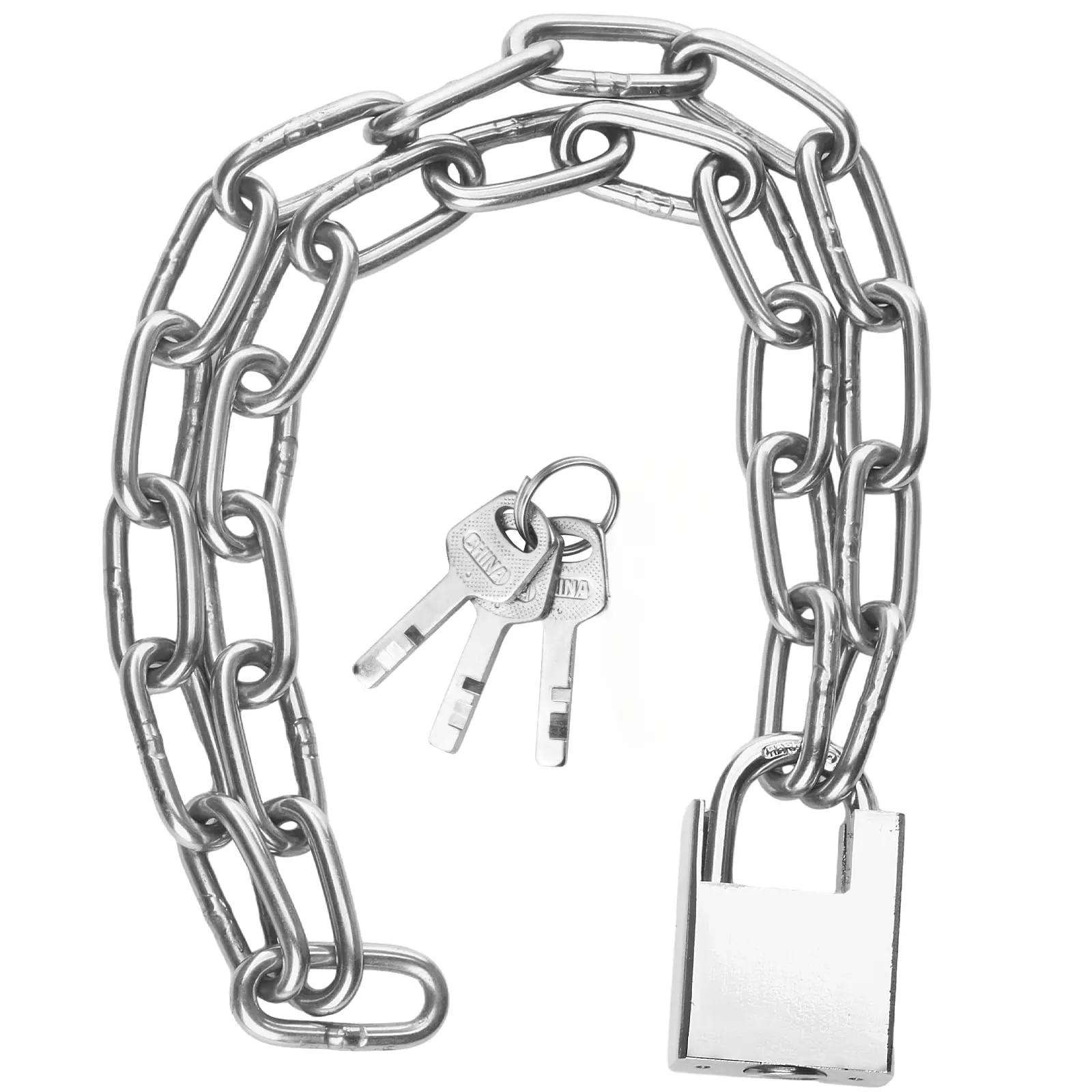 Stainless Steel Chain Lock 40 Inches/1 Meter, Anti-Cut Padlock with Key, Heavy-Duty Security Bicycle Lock for Bikes, Dirt Bike, Ebike, E Mountain Bike, Motorcycles, Gates, Garages, Bike Locks Heavy Duty Anti Theft