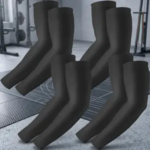 4 Pairs UV Sun Protection Arm Sleeves for Men and Women - Compression Cooling Sun Sleeves for Sports Workouts Tattoo Cover Outdoor Activities Cycling Running Golf Hiking Fishing Gardening Driving Sunscreen UPF 50+ Breathable Stretchable Comfortable Fit