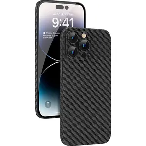 Carbon Fiber Texture Case For iPhone 16 15 14 Plus 13 12 Mini 11 Pro Max XR XS Max 7 8 Plus SE 2 3 0.3mm PP Ultra Thin Cover