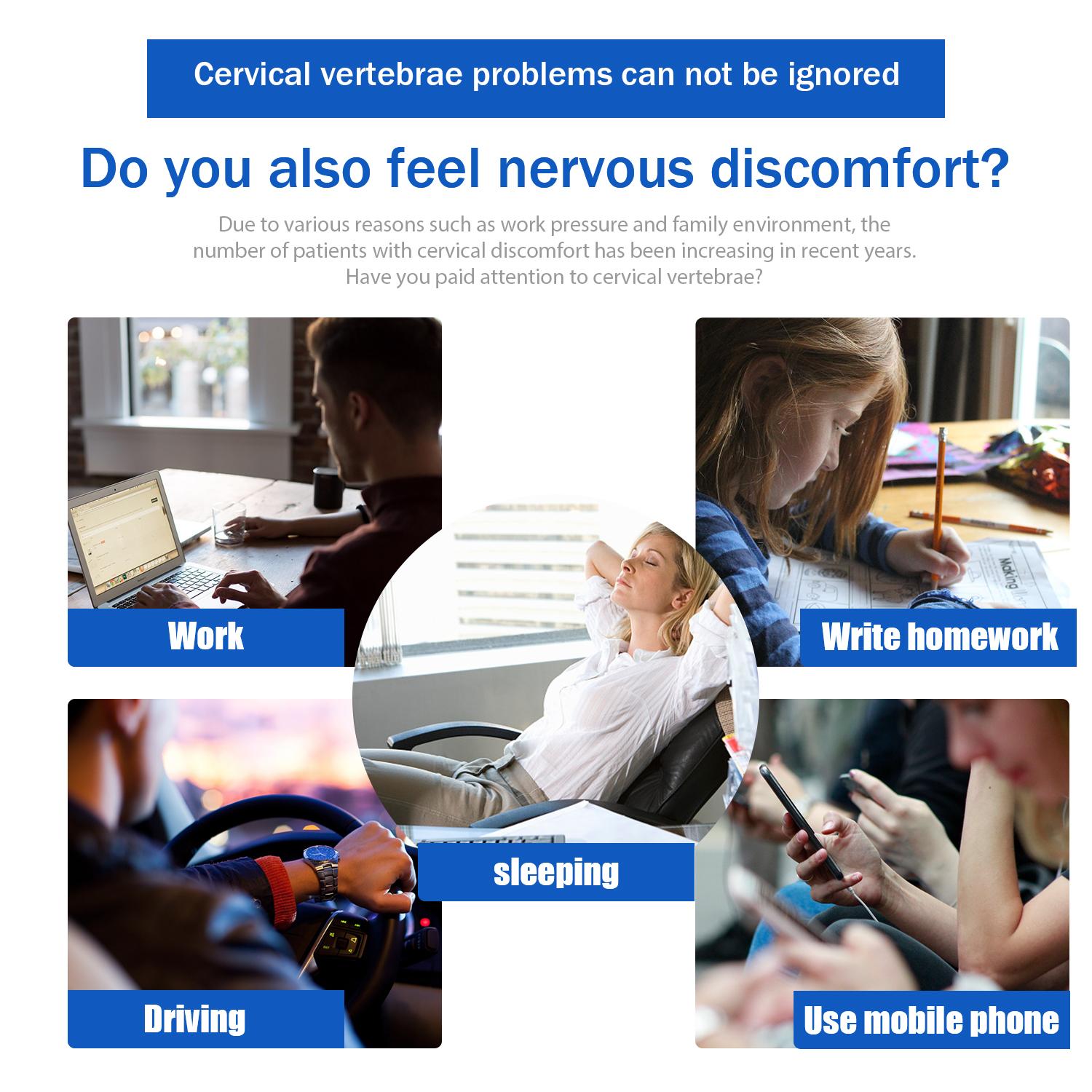 Neck Brace for Sleeping Cervical Collar Adjustable Neck Support Brace Relief Cervical Spine Pressure Ideal for Travel, Office Workers