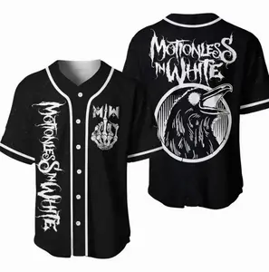 Motionless In White Personalized Black Baseball Jersey