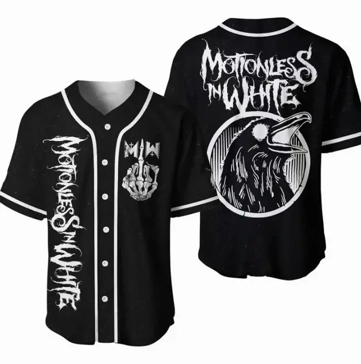 Motionless In White Personalized Black Baseball Jersey