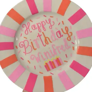 Hand Painted Birthday Plate for First Birthday - Customizable Design with Unique Patterns Gift