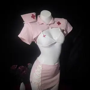 Obsessed with this pink nurse set! Cross details + side tie design are iconic