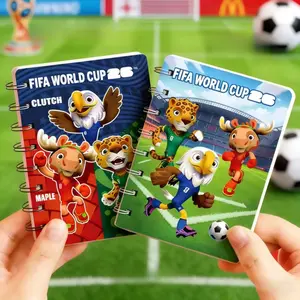 Football Themed Portable Cartoon Notebook, Random Pattern, Perfect Gift for Football Enthusiasts, Office School Daily Use