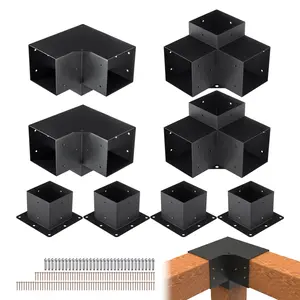 Spring new arrivals Pergola Bracket Kit 6''x6'', 8pcs 3-Way Heavy Duty Corner Bracket Woodworks DIY Post Base Kit, Easy Installation Wooden Beams for Gazebos, Patio Pergolas, Log Cabin Outdoor Pergola Hardware