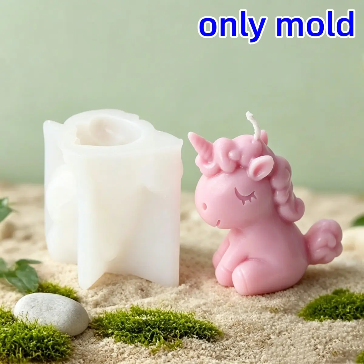 Eco-Friendly DIY Epoxy Resin Unicorn Shape Silicone Scented Candle Mold, Cartoon Deer Buffalo Soap Mould, Cake Tools for Crafting, Silicone Resin Molds