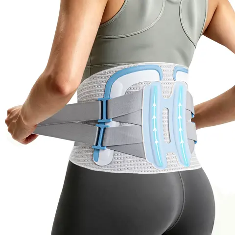 COFCARE Unisex Lower Back Compression Belt - 4D Breathable Knit Fabric, Reverse-C Curved Plate, 4 Reinforced Stays, Stainless Steel Pulley System,lumbar support for Pain & Fatigue Relief, Back Brace for Lifting at Work、Adult Gym Workouts