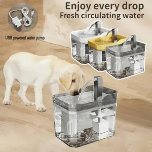 1pc Dog Water Fountain Auto Filter Transparent Pet Drinker USB-Powered Recirculate Filtering Water Dispenser Automatic Water Feeder with Silent Pump 1.5L/50.73 OZ Drinking Fountain for Cats and Small Dogs