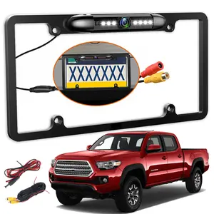 License Plate Backup Camera, Night Vision Rear View Camera with 8 LEDs, Wide Angle Waterproof Reverse Rear Camera for 12-24V Car, PickupUniversal for for Ford f150/Ram1500/Nissan Frontier/Toyota Tacoma/GMC Canyon/Silverado