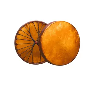 ARAW Native American Style Drum, Handcrafted Elk Rawhide, Crossed Lacing Design, Bodhran Drum