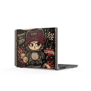 Vintage Tattoo dutchie Clear MacBook Case | Retro Racing Skull Dice Design