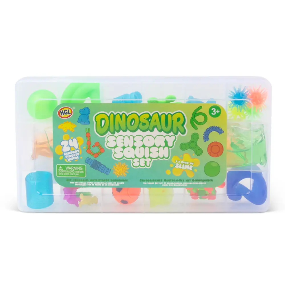 One for Fun Dinosaur Sensory Squishy Slime Set, 24-Piece Fidget Toy Collection