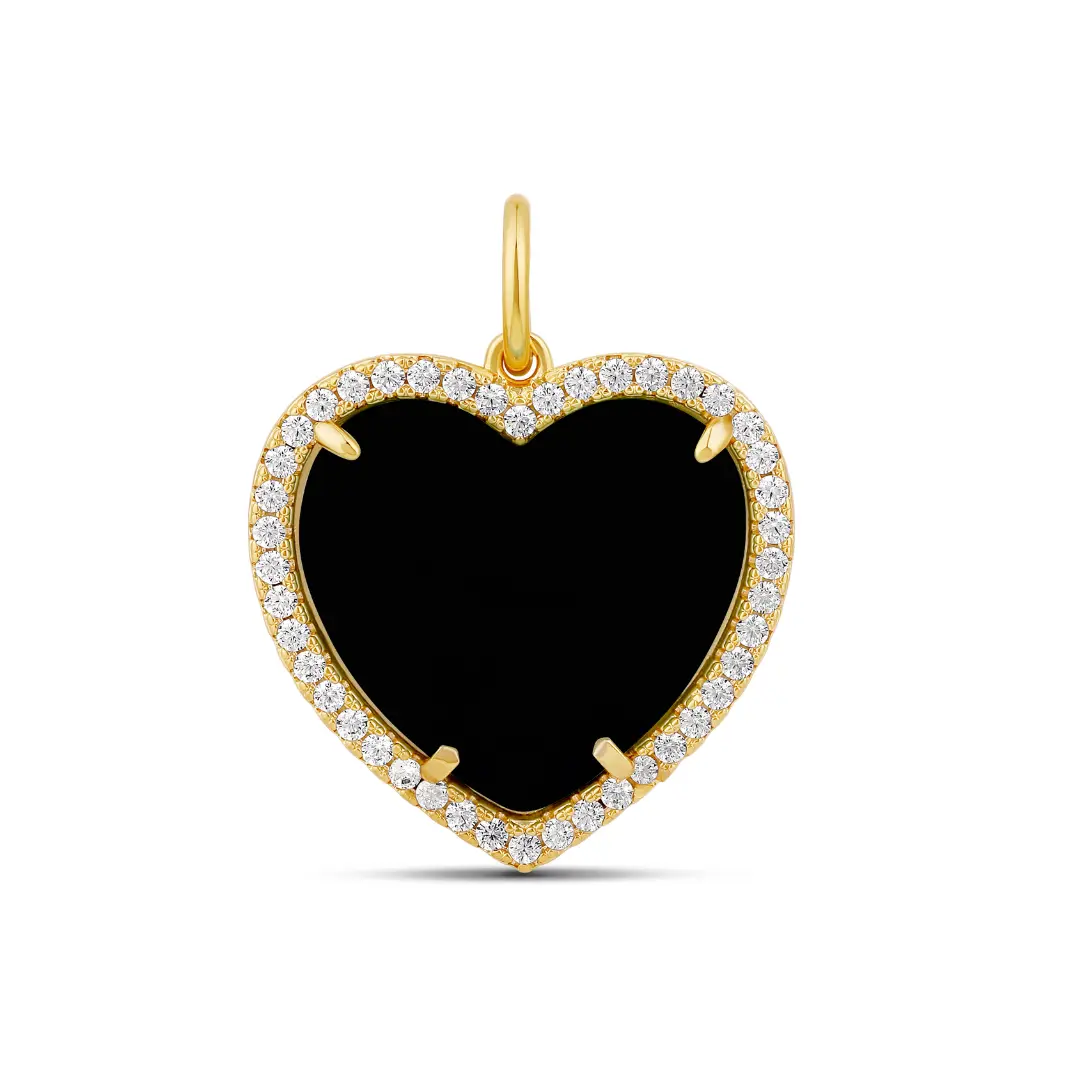 Jumbo Stone Heart Charm