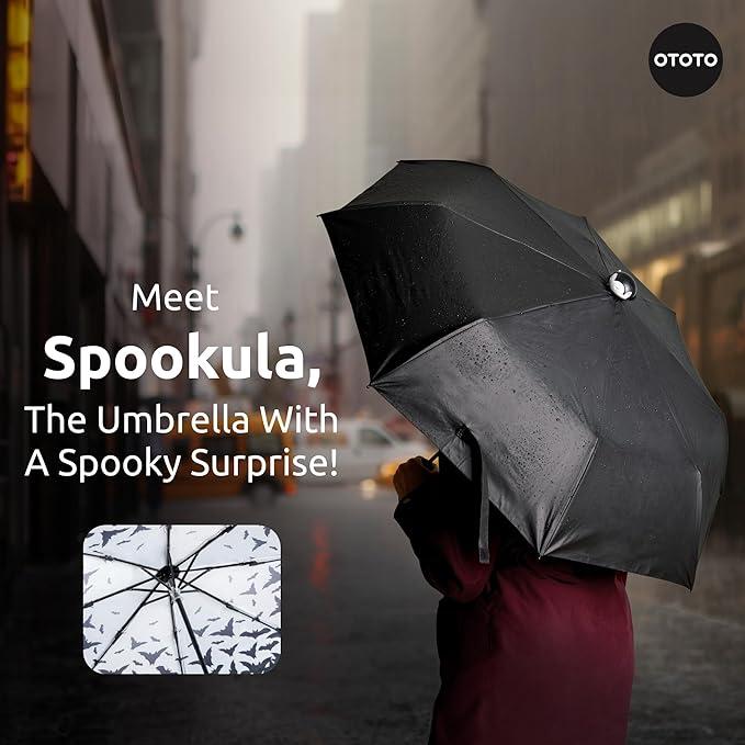 OTOTO Spookula Vampire Umbrella – Best Gift Idea, Rain & Sun Protection - Bat, Gothic, Black, Metal Umbrella, Lightweight, Compact Design