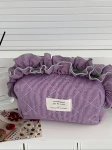 Large Capacity Coin Purse, Dual Color Lace Plaid Design, Fashion Classic High Aesthetic, Portable Storage Wallet for Outdoor Use, Plaid Pattern Wallet