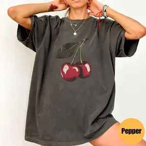 Comfort Colors Vintage Cherry Shirt, Cherry Tee, Fruit tshirt, Summer Shirt, Food lover gift, Foodie, Cherry Lover Gift, Retro Cherry Shirt, Cherries Teel Shirt, Bookish Gift for ReaderNature Y2k Shirts