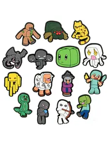 Game Mineral Shoe Decorations, Pixel Building Block Theme, Fits Hole Shoes, Party Gift for Boys Girls, All Seasons