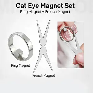 1pc Nail Hollow Cat Eye Magnet, High Gloss Finish, One-Step Molding, Ideal for Salon & Home DIY Use, Easy Application Tool, Nail Art Design