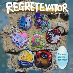 REGRETEVATOR Acrylic keychain wave1, Double Sided Keychain, collectible item, gift for fans.