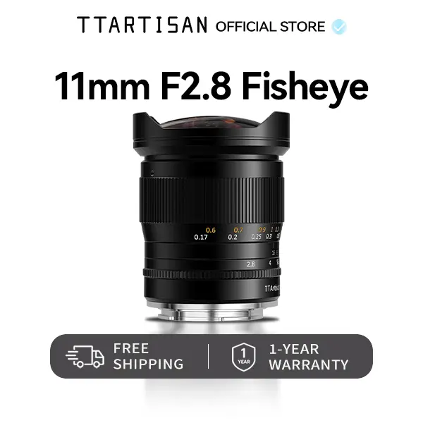 TTArtisan 11mm F2.8 Fisheye Lens for Sony E Mount full frame Manual Focus 180° Ultra Wide Angle Camera Lens for Landscape Architecture Travel Vlog Starry sky Photography