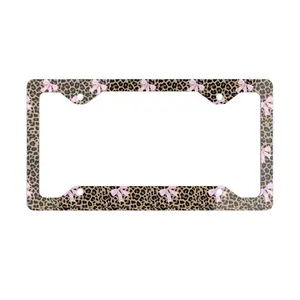 Leopard Coquette License Plate Frame, License Plate Frame, Vehicle Tag Frame