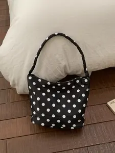 Women's Fashionable Polka Dot Handbag, Large Capacity Trendy Shoulder Bag, Stylish Casual Accessory for Daily Use & Travel