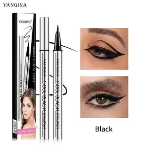 YANQINA Cool Black Cosmetic Eyeliner - Long-Lasting, Lightweight, Waterproof, 24-Hour Smooth Application, Ultra-Creamy Silky Texture, Single Makeup Item, Single Item
