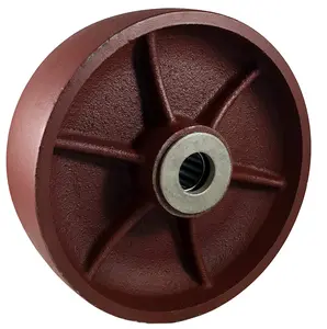CasterHQ- 6" X 2-1/2" RED DUCTILE STEEL WHEEL - Replacement Wheel - 3,500 lbs Capacity
