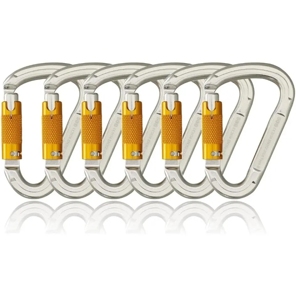 Auto Locking Climbing Carabiner Clips,Heavy Duty Asymmetrical Carabiner Connector  for Rappelling Gear Rescue Outdoor Projects  Leash