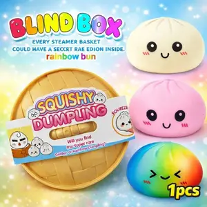 Expressive Big Dumpling Squishy Blind Box, Mysecret Bun Fidget Toy, Soft TPR Material, Stress Relief, Easter Unboxing Surprise, Random Style Per Pack, Easter Gift for Adults