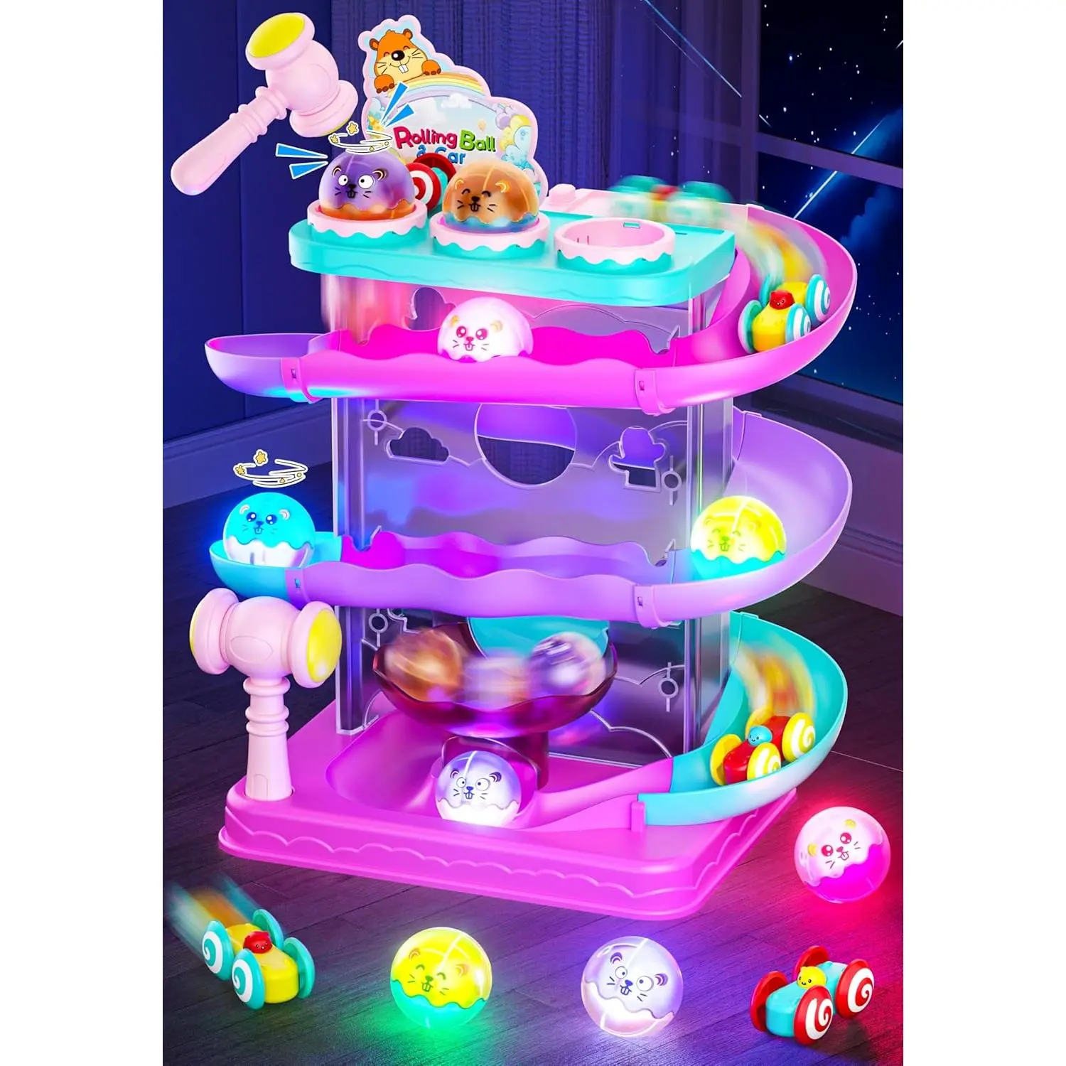 Pink + Purple + Cyan + Peach