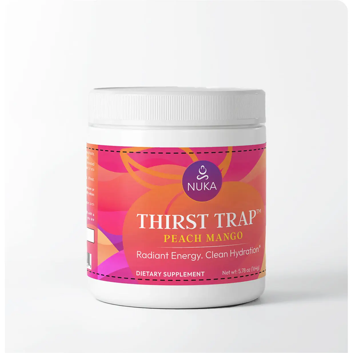 NUKA Love Thirst Trap Peach Mango Supplement with Electrolytes & B-Vitamins for Radiant Energy & Clean Hydration 5.7 oz