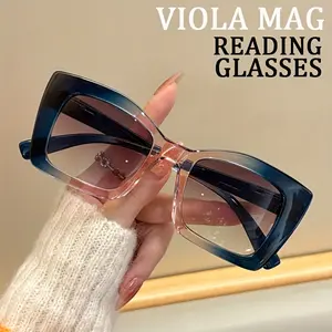 Extra large blue light glasses for women; fashionable thick square computer black glasses for reading; transparent lens for women, suitable for reading books, mobile phones and office work the best choice for gifts High Quality Eyewear