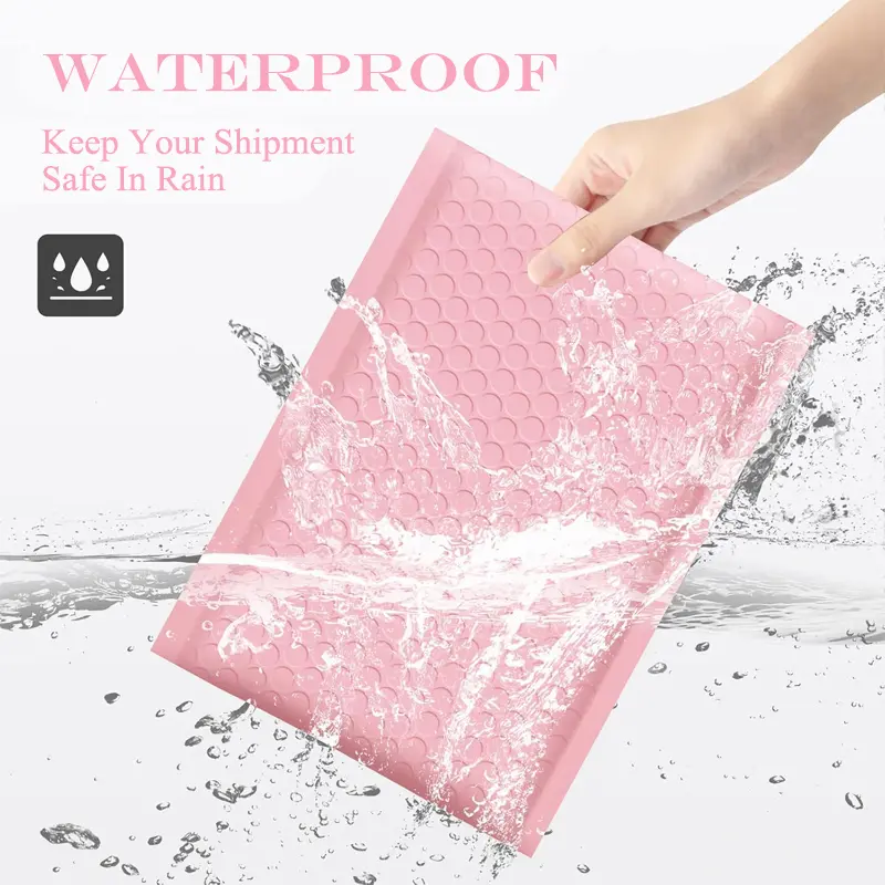 Pink Padded Bubble Mailers, 6.5x8.5 in - 25/50 Pack Waterproof Poly Postal Mailing Bags for Office Shipping Supplies