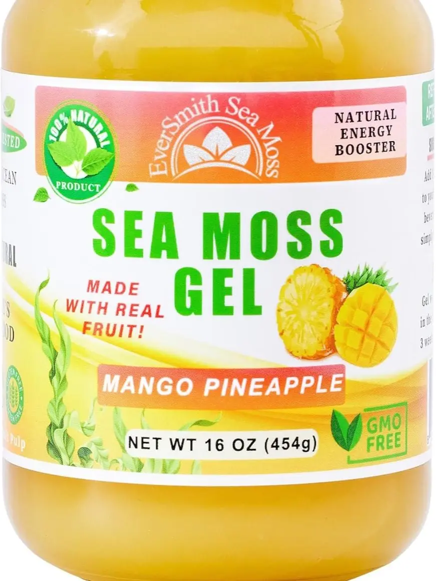 Wildcrafted Irish Sea Moss Gel | Made in USA | Rich in Vitamins & Minerals | Sea Moss Gel Raw | Nutritional Supplement | Mango Pineapple (16 oz)