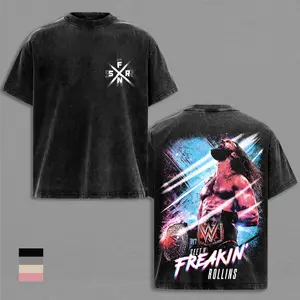 Seth Rollins WWE Shirt Vintage Washed Oversized T Shirt Visionary Graphic Tee Unisex Streetwear Wrestling Superstar Tee Pro Wrestling Fan Gift Retro WWE Shirt