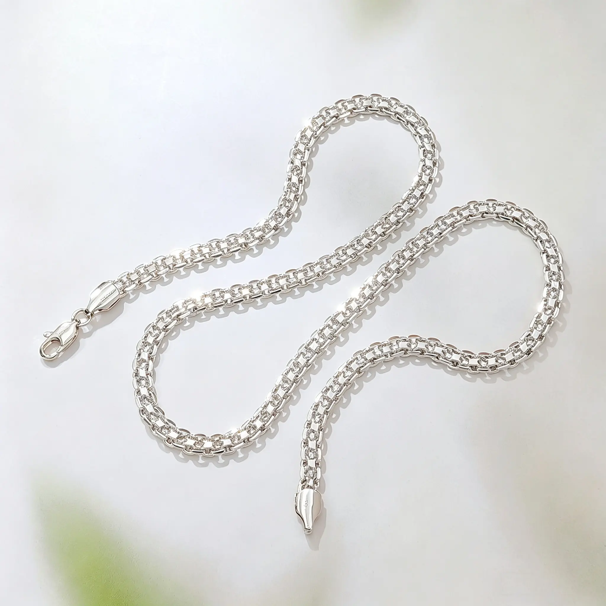 Women's Minimalist Silver-Plated Cable Weave Chain Bracelet - Slim Profile Smooth Link Elegant Stacking Costume Jewelry Gift