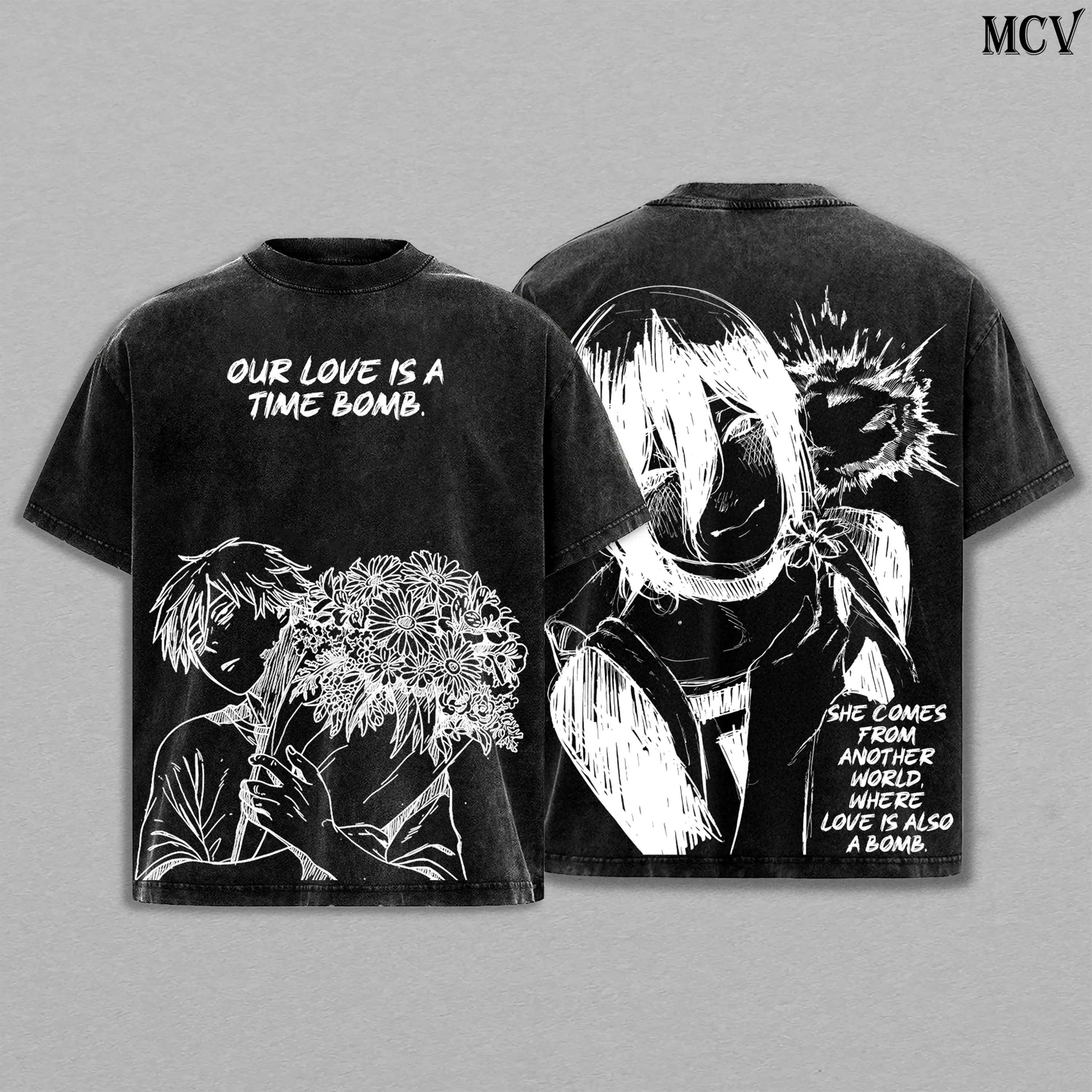 RIZE DEVIL ZEUS Tシャツ XXLサイズ デビルゼウス雷図 Chainsaw Man Denji x Reze Tee Washed – The Movie: Reze Arc