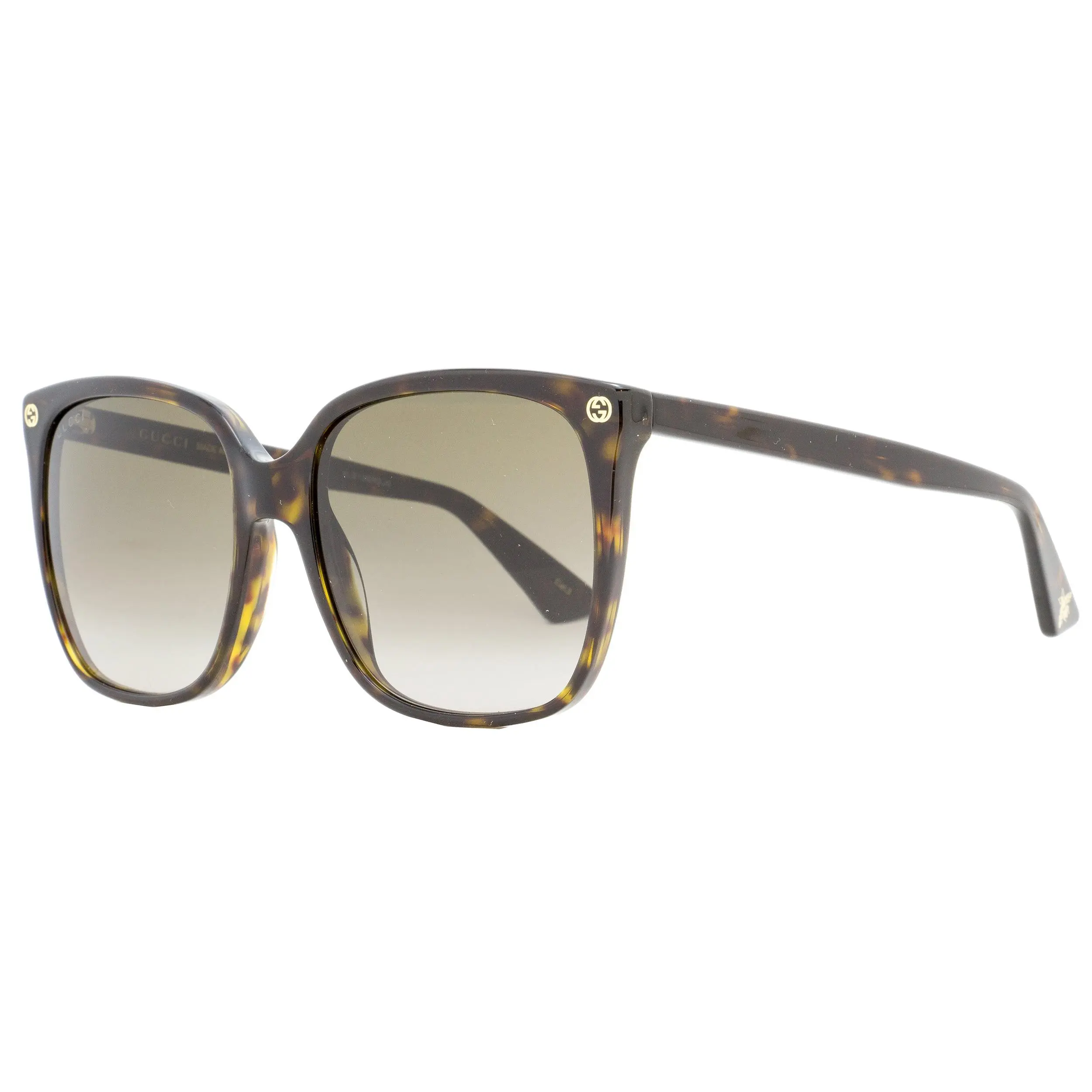 GUCCI Women's Oversized Square Sunglasses, Havana Statement Frame with GG Logo, 100% UV Protection, GG0022S 003 57mm, Oversized Glasses, Statement Frame Glasses, Stylish Accessories, Luxury Sunglasses, Logo Front, Fashionable, Female, Full Rim, High Quali