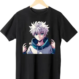 Anime Tshirt- Killua Zoldyck - Menswear and Womenswear Unisex Crew Neck Tshirt. Casual Clothing Soft T-Shirt