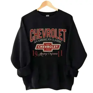 Chevrolet American Sweatshirt, 90s Vintage Car Graphic Pullover, Retro Chevy Streetwear for Men & Women, Classic Auto Lover Gift