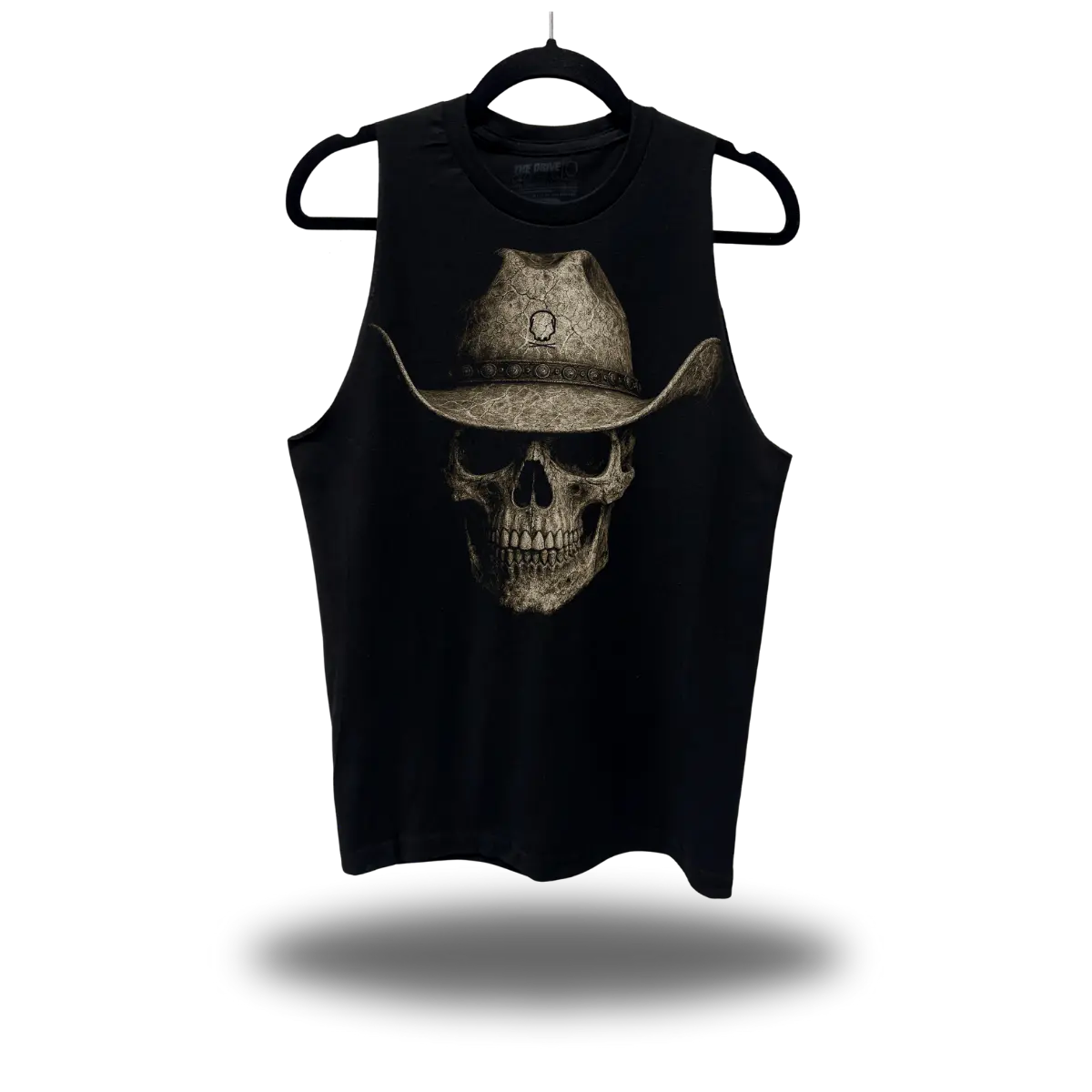 TheDriveClothing Cowboy Skull Classic Tank Top – Black Unisex Graphic Tee, Vintage Multicolor Print, Streetwear Summer Outfit, Y2K Aesthetic, Festival Top, TikTok Fashion Must-Have