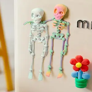 3D printed Halloween ornaments, skeleton figures that can move flexibly without electric joints, hanging ornaments that can be attached to iron objects, suitable for bedrooms, party decorations, refrigerator stickers, and Christmas gifts for children